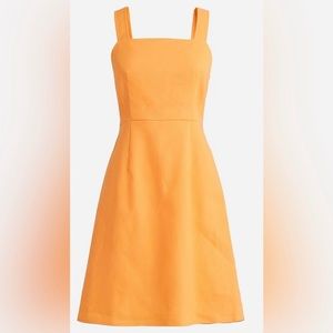 J. Crew Square neck linen blend dress in Coastal Sunset Size 4 Tall